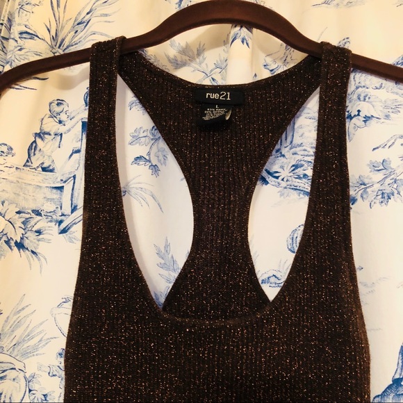 Beautiful brown tank top w/sparkles..gorgeous tank - Picture 3 of 4